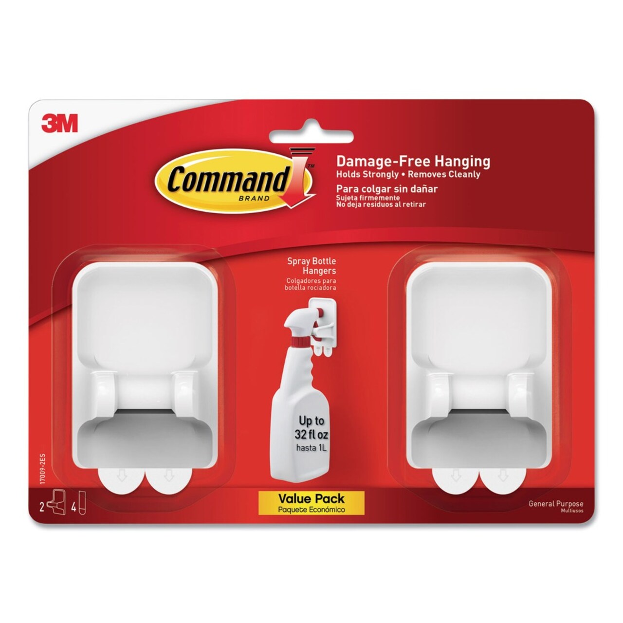 Command 2.34 in. x 1.69 in. x 3.34 in. Spray Bottle Holder - White (2/Pack)